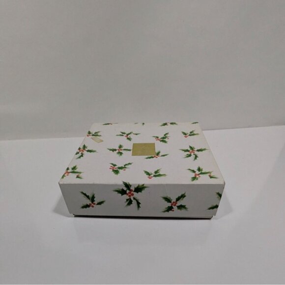 Mikasa Ribbon Holly Salad Plates Set Of 4 With Box Fine China Christmas Design - Picture 15 of 16